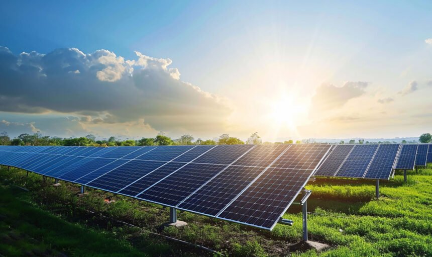 solar-panels-sky-with-sun-them